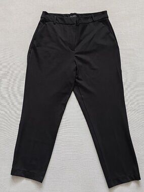 Talbots Hampshire Straight Leg Ankle Pants Black Women's Size 14x30 Stretch Care